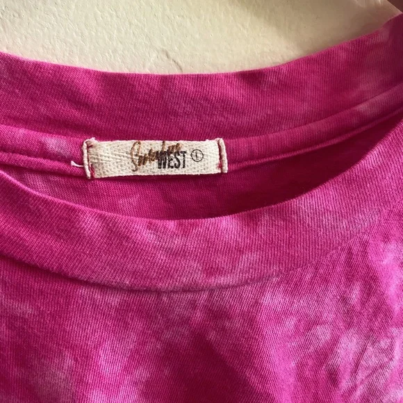 Somewhere West Large Festival Tee Faire Tee Pink Tie Dye - Picture 2 of 3